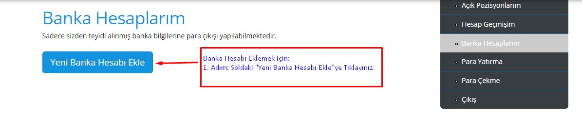 Banka Hesabı Ekleme